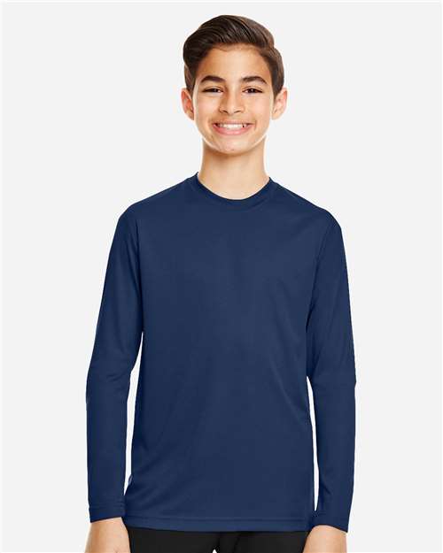 Team 365 TT11YL Youth Zone Performance Long Sleeve T-Shirt - Front view