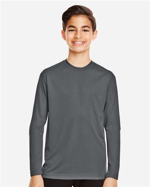Team 365 TT11YL Youth Zone Performance Long Sleeve T-Shirt - Front view