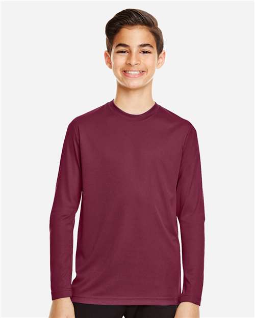 Team 365 TT11YL Youth Zone Performance Long Sleeve T-Shirt - Front view