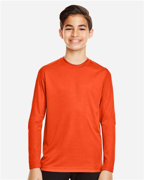 Team 365 TT11YL Youth Zone Performance Long Sleeve T-Shirt - Front view