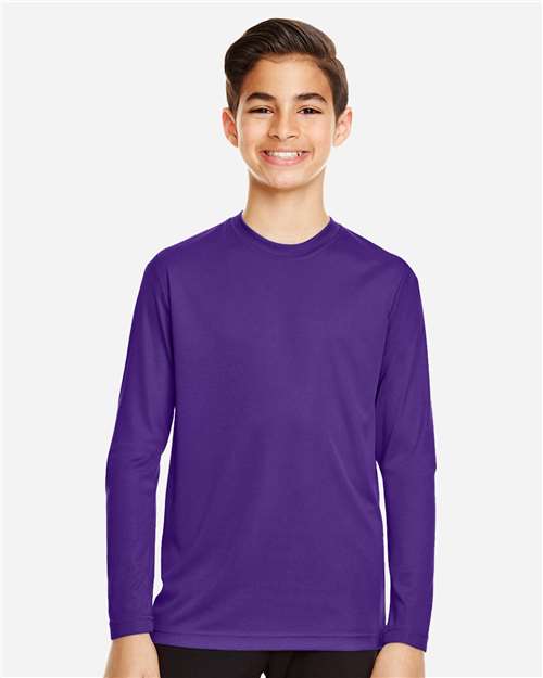 Team 365 TT11YL Youth Zone Performance Long Sleeve T-Shirt - Front view