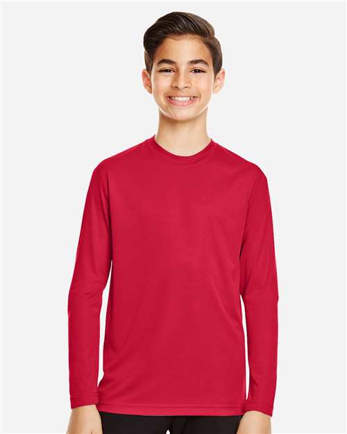 Team 365 TT11YL Youth Zone Performance Long Sleeve T-Shirt - Front view