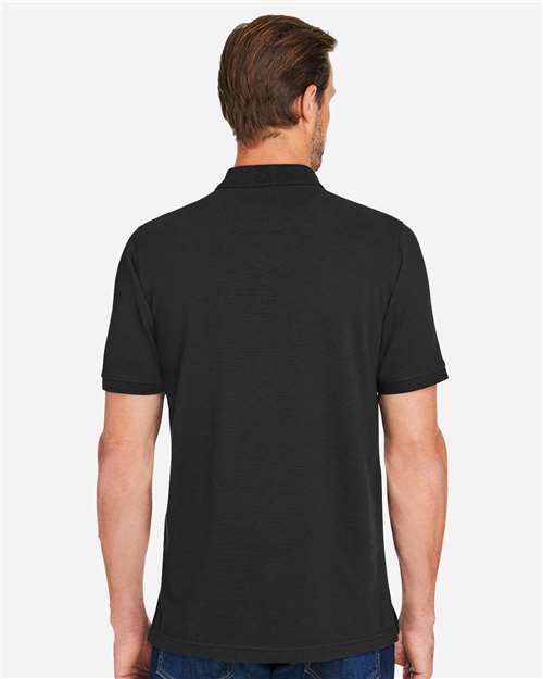 Harriton M205 Men's Valiant Cotton Snag Protect Polo - Back view