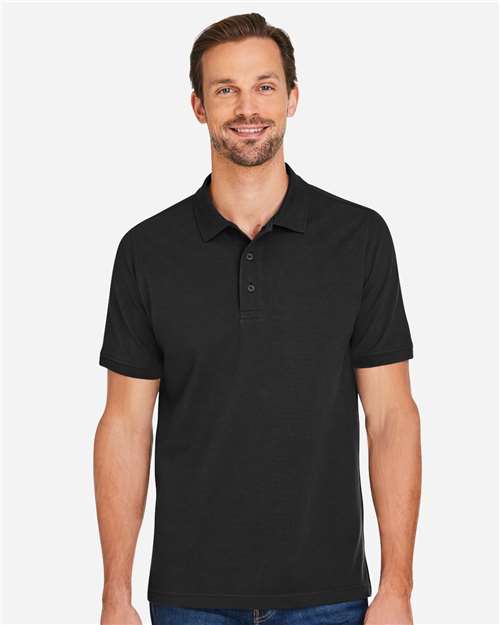 Harriton M205 Men's Valiant Cotton Snag Protect Polo - Front view