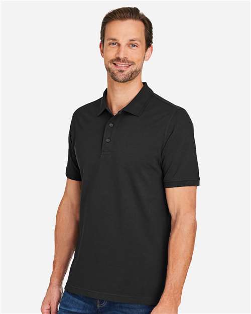 Harriton M205 Men's Valiant Cotton Snag Protect Polo - Side view