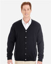Harriton M425 Men's Pilbloc? V-Neck Button Cardigan Sweater - Front view