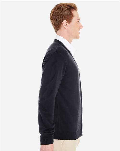 Harriton M425 Men's Pilbloc? V-Neck Button Cardigan Sweater - Side view