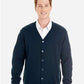 Harriton M425 Men's Pilbloc? V-Neck Button Cardigan Sweater - Front view