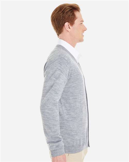 Harriton M425 Men's Pilbloc? V-Neck Button Cardigan Sweater - Side view