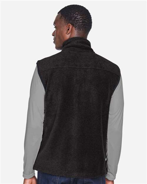 Harriton M985 Unisex Fleece Full-Zip Vest - Back view
