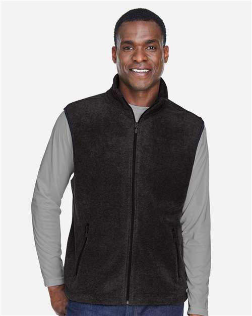 Harriton M985 Unisex Fleece Full-Zip Vest - Front view