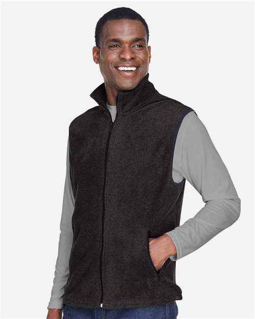 Harriton M985 Unisex Fleece Full-Zip Vest - Side view