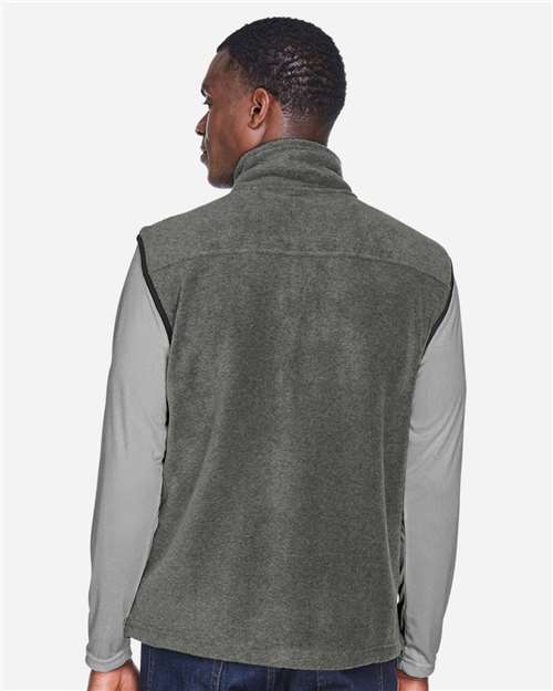 Harriton M985 Unisex Fleece Full-Zip Vest - Back view