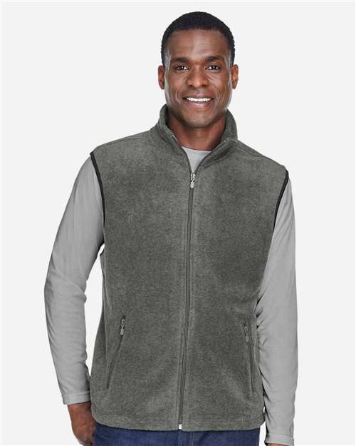 Harriton M985 Unisex Fleece Full-Zip Vest - Front view