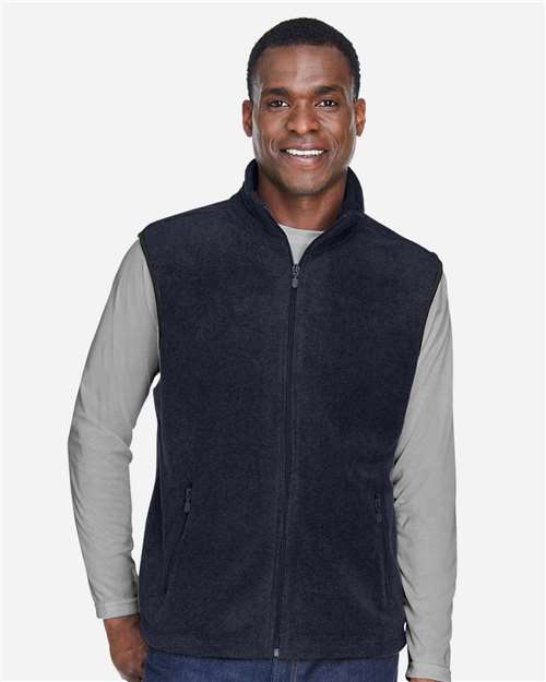 Harriton M985 Unisex Fleece Full-Zip Vest - Front view
