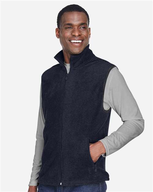 Harriton M985 Unisex Fleece Full-Zip Vest - Side view