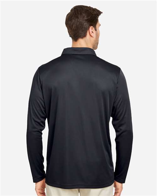 Team 365 TT51L Men's Zone Performance Long Sleeve Polo - Back view