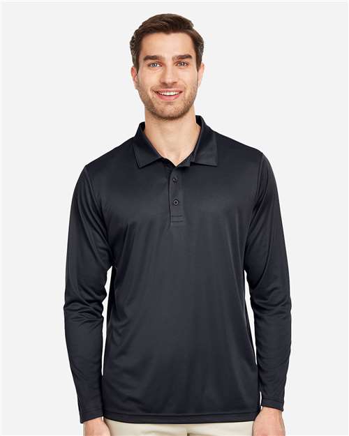 Team 365 TT51L Men's Zone Performance Long Sleeve Polo - Front view