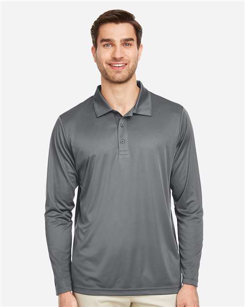 Team 365 TT51L Men's Zone Performance Long Sleeve Polo - Front view
