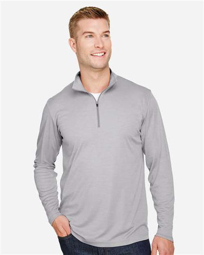 Team 365 TT31H Men's Zone Sonic Heather Performance Quarter-Zip Pullover - Front view