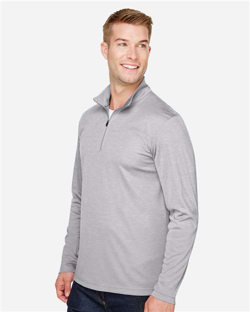 Team 365 TT31H Men's Zone Sonic Heather Performance Quarter-Zip Pullover - Side view