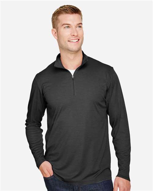 Team 365 TT31H Men's Zone Sonic Heather Performance Quarter-Zip Pullover - Front view
