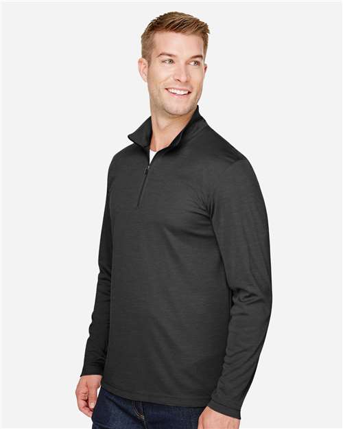 Team 365 TT31H Men's Zone Sonic Heather Performance Quarter-Zip Pullover - Side view