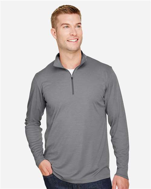 Team 365 TT31H Men's Zone Sonic Heather Performance Quarter-Zip Pullover - Front view