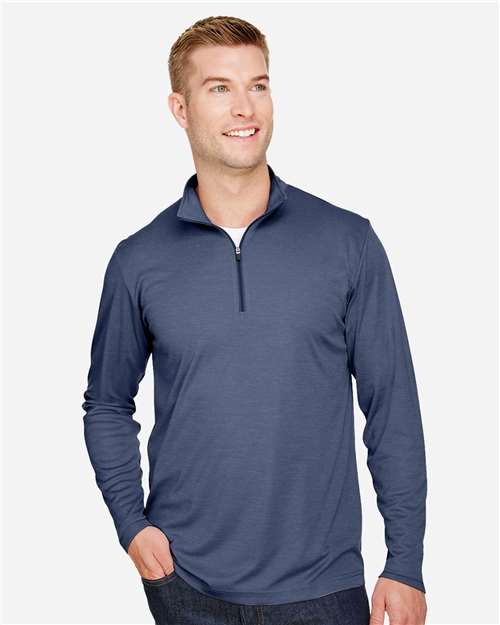 Team 365 TT31H Men's Zone Sonic Heather Performance Quarter-Zip Pullover - Front view