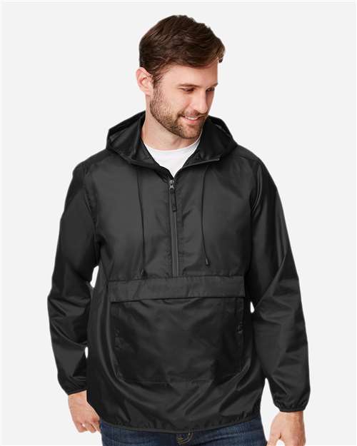 Team 365 TT77 Unisex Zone Protect Packable Anorak Jacket - Front view