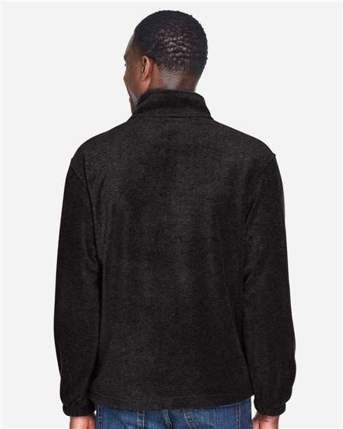 Harriton M980 Men's Fleece Quarter-Zip Pullover - Back view