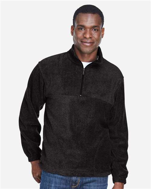 Harriton M980 Men's Fleece Quarter-Zip Pullover - Front view