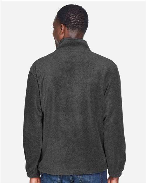 Harriton M980 Men's Fleece Quarter-Zip Pullover - Back view