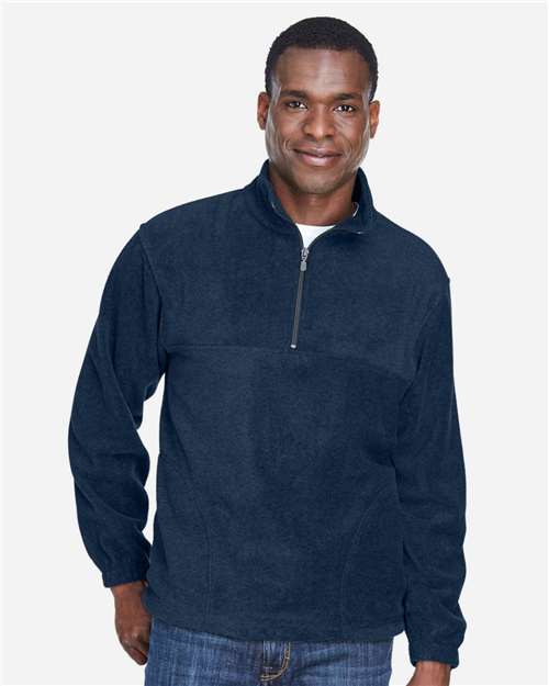 Harriton M980 Men's Fleece Quarter-Zip Pullover - Front view
