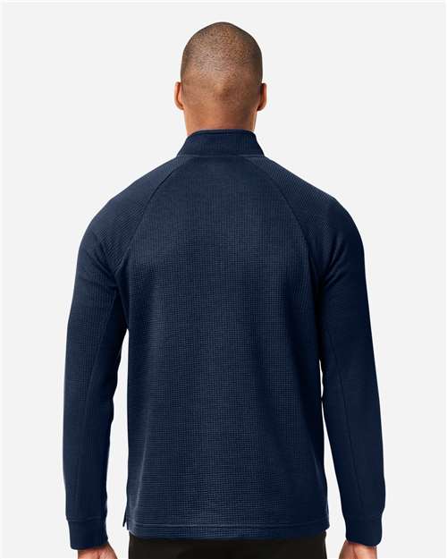 North End NE200 Men's Rhythm Waffle Quarter-Zip Pullover - Back view
