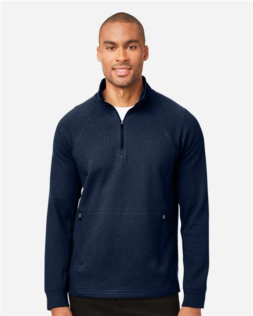 North End NE200 Men's Rhythm Waffle Quarter-Zip Pullover - Front view