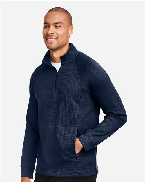 North End NE200 Men's Rhythm Waffle Quarter-Zip Pullover - Side view