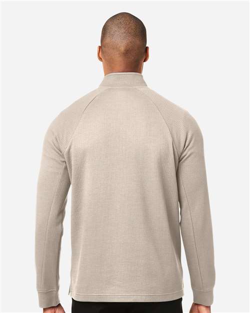 North End NE200 Men's Rhythm Waffle Quarter-Zip Pullover - Back view