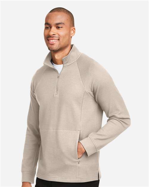 North End NE200 Men's Rhythm Waffle Quarter-Zip Pullover - Side view