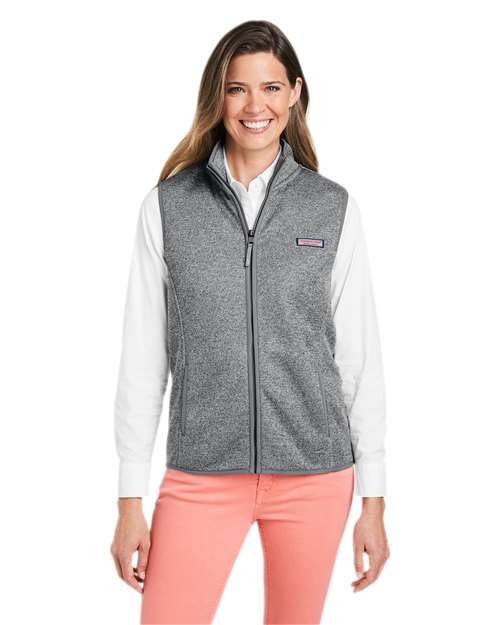 vineyard vines O001411 Women's Mountain Sweater Fleece Vest - Front view