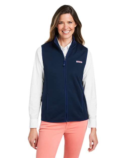 vineyard vines O001411 Women's Mountain Sweater Fleece Vest - Front view