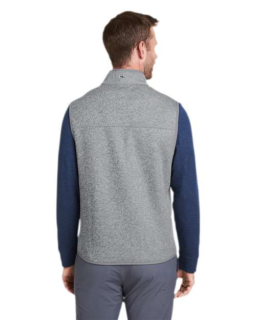 vineyard vines K002713 Men's Mountain Sweater Fleece Vest - Back view