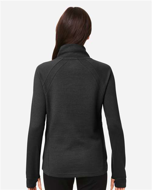 North End NE200W Women's Rhythm Waffle Cross-Neck Pullover - Back view