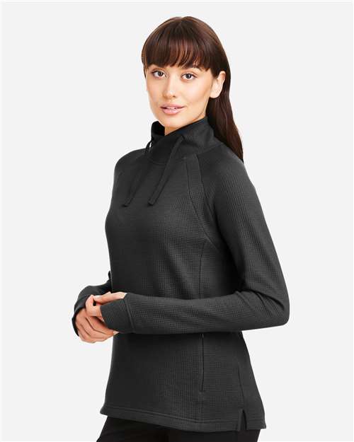 North End NE200W Women's Rhythm Waffle Cross-Neck Pullover - Side view