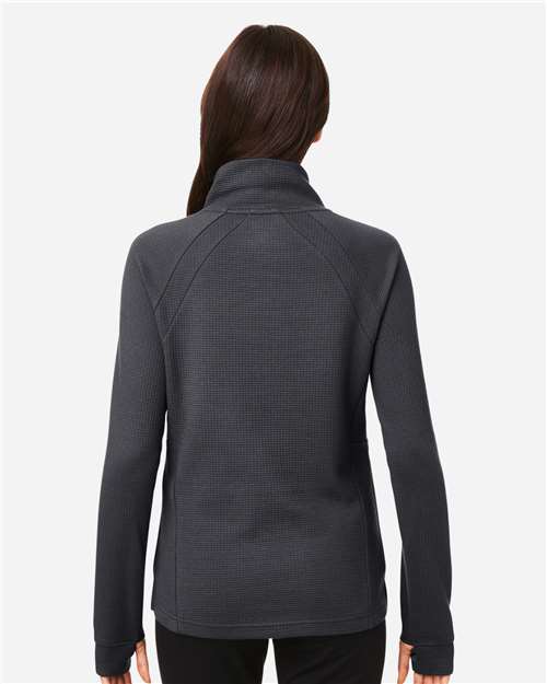 North End NE200W Women's Rhythm Waffle Cross-Neck Pullover - Back view