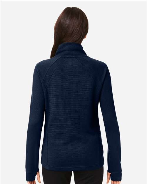 North End NE200W Women's Rhythm Waffle Cross-Neck Pullover - Back view