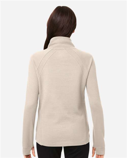 North End NE200W Women's Rhythm Waffle Cross-Neck Pullover - Back view