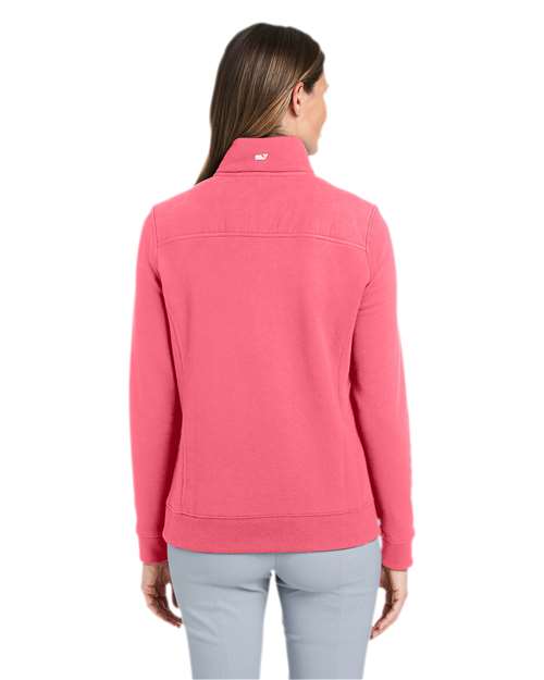 vineyard vines K002795 Women?s Collegiate Shep Quarter-Zip Sweatshirt - Back view