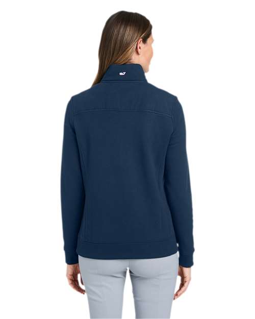 vineyard vines K002795 Women?s Collegiate Shep Quarter-Zip Sweatshirt - Back view