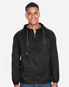 Harriton M750 Men's Packable Hooded Nylon Jacket - Front view